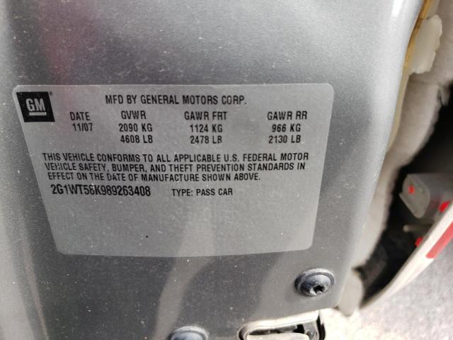 Photo 10 from auction – 2008 CHEVROLET IMPALA LT with VIN 2G1WT58K989263408
