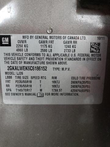 Photo 10 from auction – 2012 GMC TERRAIN SL with VIN 2GKALWEK6C6186152