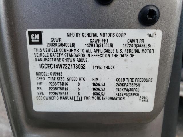 Photo 10 from auction – 2002 CHEVROLET SILVERADO with VIN 1GCEC14W72Z173062