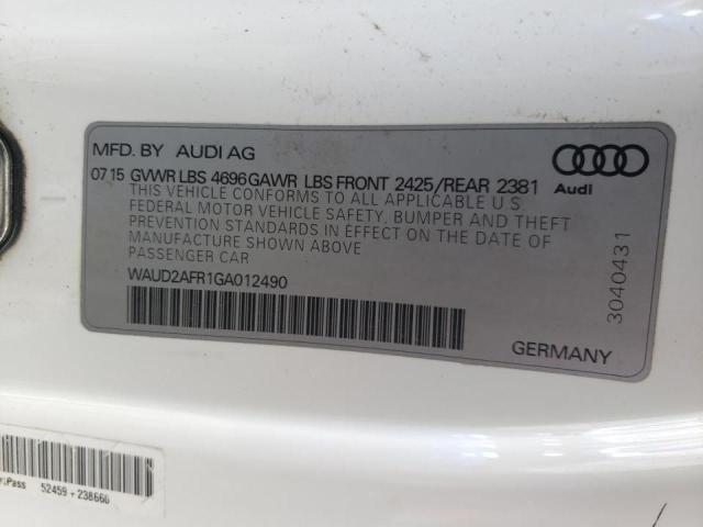 Photo 10 from auction – 2016 AUDI A5 PREMIUM with VIN WAUD2AFR1GA012490