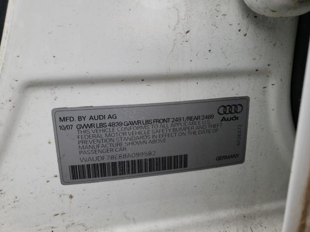 Photo 10 from auction – 2008 AUDI A4 2.0T QU with VIN WAUDF78E88A099582