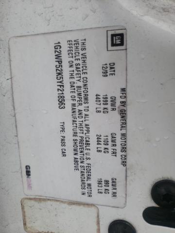 Photo 10 from auction – 2000 PONTIAC GRAND PRIX with VIN 1G2WP52K5YF218563