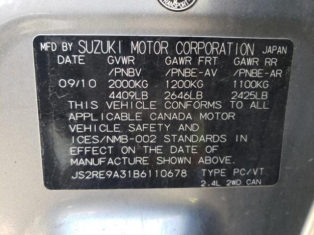 Photo 10 from auction – 2011 SUZUKI KIZASHI SE with VIN JS2RE9A31B6110678