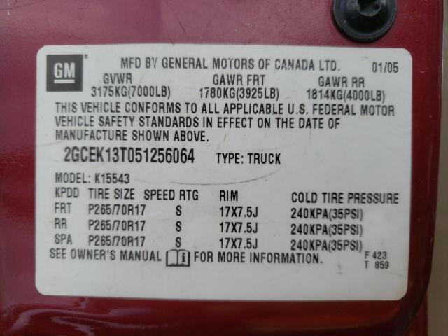 Photo 10 from auction – 2005 CHEVROLET SILVERADO with VIN 2GCEK13T051256064