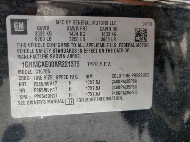 Photo 10 from auction – 2010 CHEVROLET TAHOE C150 with VIN 1GNMCAE08AR221373