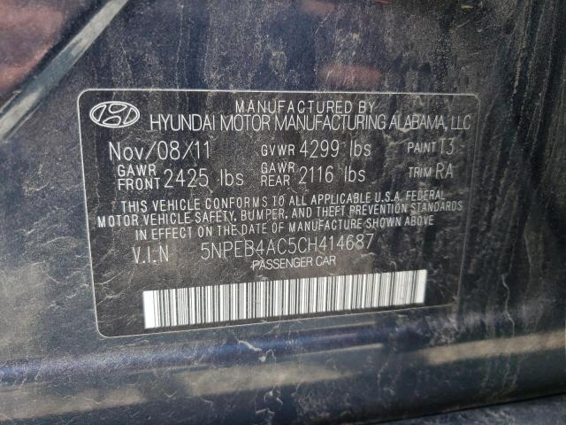 Photo 10 from auction – 2012 HYUNDAI SONATA GLS with VIN 5NPEB4AC5CH414687