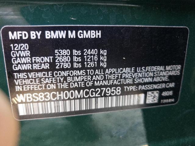 Photo 10 from auction – 2021 BMW M5 with VIN WBS83CH00MCG27958
