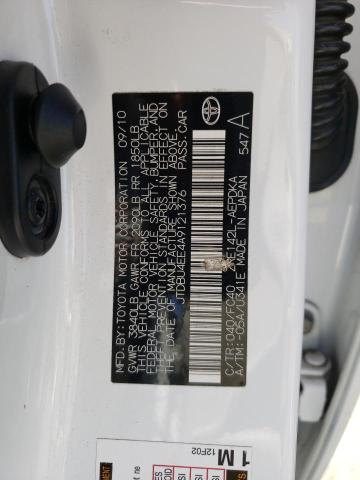 Photo 10 from auction – 2010 TOYOTA COROLLA BA with VIN JTDBU4EE4A9121376