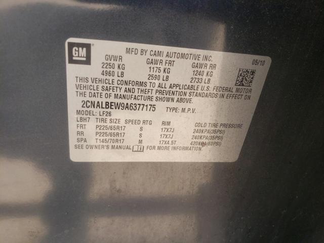 Photo 10 from auction – 2010 CHEVROLET EQUINOX LS with VIN 2CNALBEW9A6377175