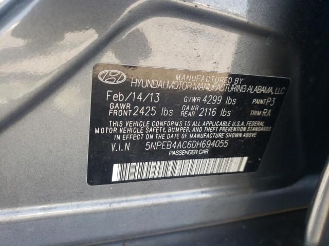 Photo 10 from auction – 2013 HYUNDAI SONATA GLS with VIN 5NPEB4AC6DH694055