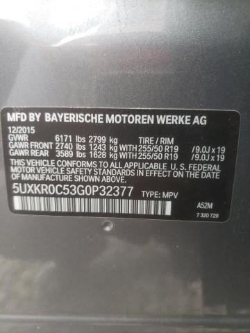 Photo 10 from auction – 2016 BMW X5 XDRIVE3 with VIN 5UXKR0C53G0P32377