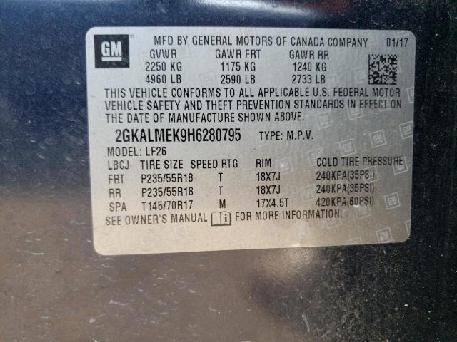 Photo 10 from auction – 2017 GMC TERRAIN SL with VIN 2GKALMEK9H6280795