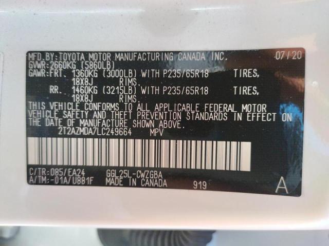 Photo 10 from auction – 2020 LEXUS RX 350 BAS with VIN 2T2AZMDA7LC249664