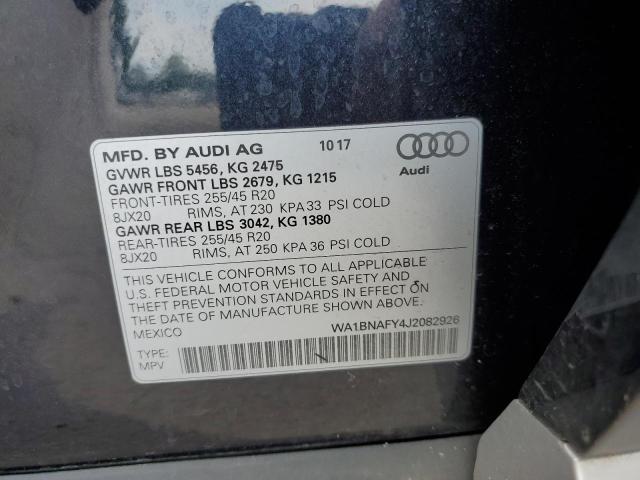 Photo 10 from auction – 2018 AUDI Q5 PREMIUM with VIN WA1BNAFY4J2082926