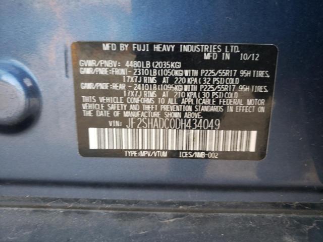 Photo 10 from auction – 2013 SUBARU FORESTER 2 with VIN JF2SHADC0DH434049
