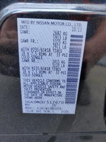 Photo 10 from auction – 2014 INFINITI QX60 with VIN 5N1AL0MN2EC512670