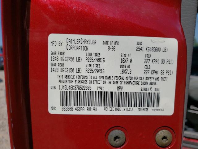 Photo 10 from auction – 2007 JEEP LIBERTY SP with VIN 1J4GL48K37W522609