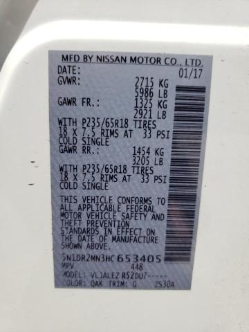 Photo 10 from auction – 2017 NISSAN PATHFINDER with VIN 5N1DR2MN3HC653405
