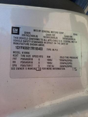 Photo 10 from auction – 2007 CADILLAC ESCALADE E with VIN 1GYFK66817R195403