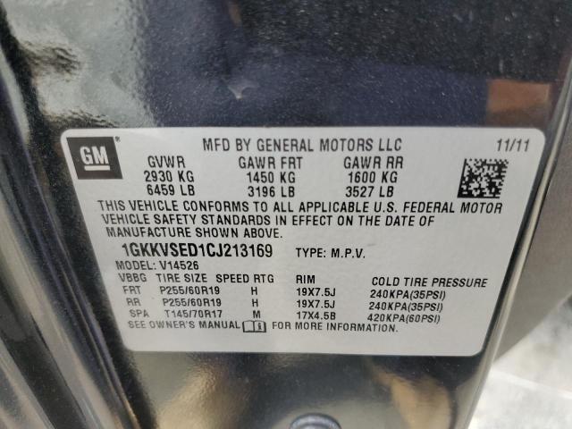 Photo 10 from auction – 2012 GMC ACADIA SLT with VIN 1GKKVSED1CJ213169