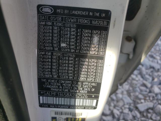 Photo 10 from auction – 2008 LAND ROVER RANGE ROVE with VIN SALMF13458A282526