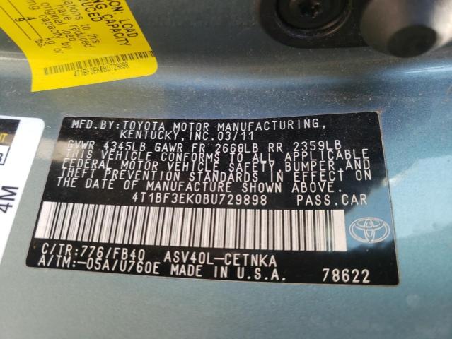 Photo 10 from auction – 2011 TOYOTA CAMRY with VIN 4T1BF3EK0BU729898