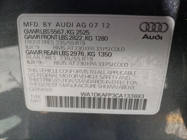 Photo 10 from auction – 2012 AUDI Q5 PREMIUM with VIN WA1DKAFP3CA133883