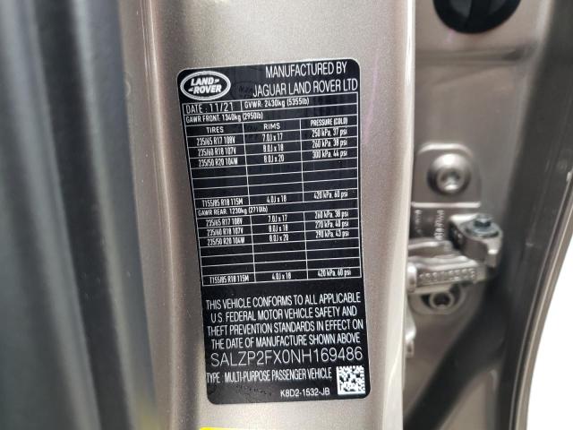 Photo 10 from auction – 2022 LAND ROVER RANGE ROVE with VIN SALZP2FX0NH169486