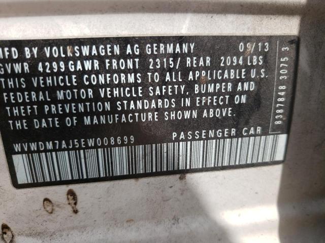 Photo 10 from auction – 2014 VOLKSWAGEN GOLF with VIN WVWDM7AJ5EW008699