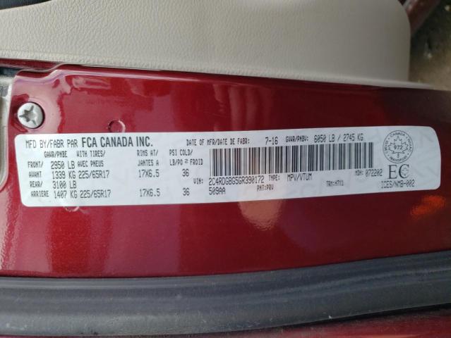 Photo 10 from auction – 2016 DODGE GRAND CARA with VIN 2C4RDGBG5GR390172