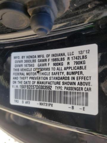 Photo 10 from auction – 2013 HONDA CIVIC LX with VIN 19XFB2E57DE003592
