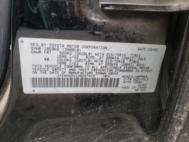 Zdjęcie 10 z aukcji – 2002 TOYOTA RAV4 z VIN JTEHH20V126057418