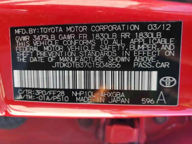 Photo 10 from auction – 2012 TOYOTA PRIUS C with VIN JTDKDTB37C1504856