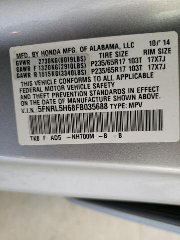 Photo 10 from auction – 2015 HONDA ODYSSEY EX with VIN 5FNRL5H68FB035688