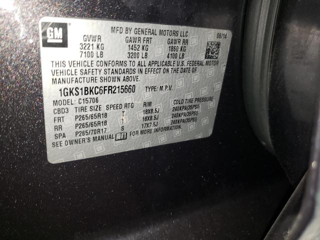 Photo 10 from auction – 2015 GMC YUKON SLT with VIN 1GKS1BKC6FR215660