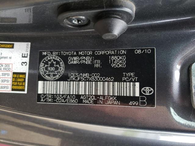 Photo 10 from auction – 2011 TOYOTA SCION TC with VIN JTKJF5C7XB3000462