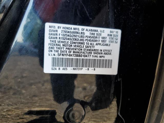 Photo 10 from auction – 2011 HONDA PILOT EXLN with VIN 5FNYF4H72BB010477