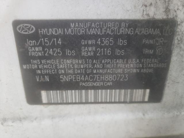 Photo 10 from auction – 2014 HYUNDAI SONATA GLS with VIN 5NPEB4AC7EH880723