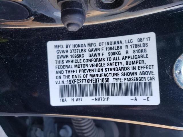 Photo 10 from auction – 2017 HONDA CIVIC EX with VIN 19XFC2F7XHE071050