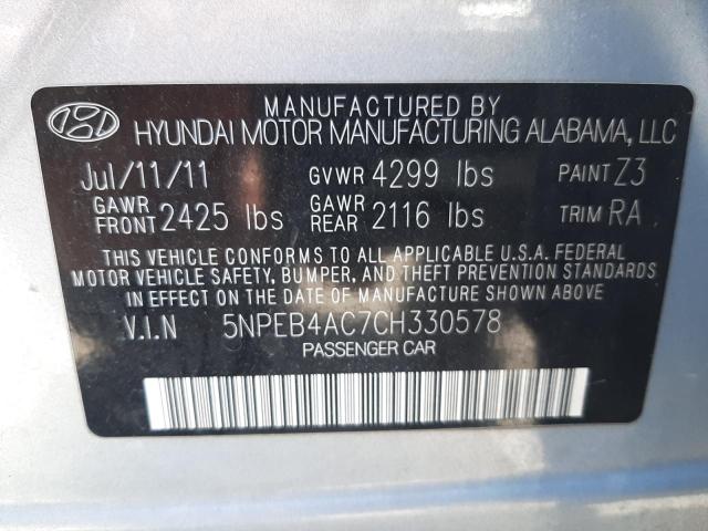 Photo 10 from auction – 2012 HYUNDAI SONATA GLS with VIN 5NPEB4AC7CH330578