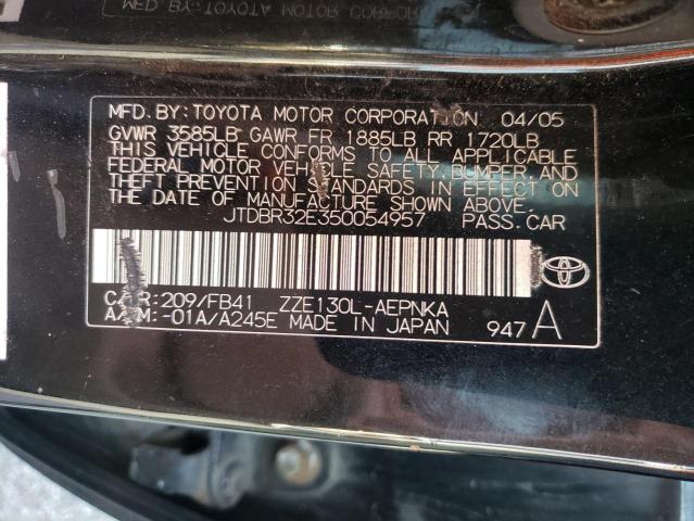Photo 10 from auction – 2005 TOYOTA COROLLA CE with VIN JTDBR32E350054957