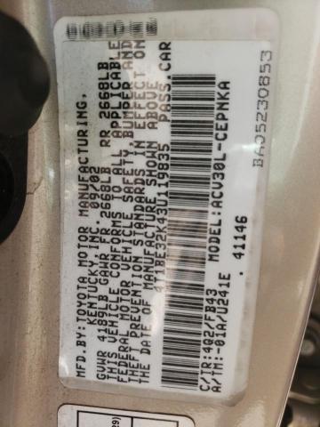Photo 10 from auction – 2003 TOYOTA CAMRY LE with VIN 4T1BE32K43U119835