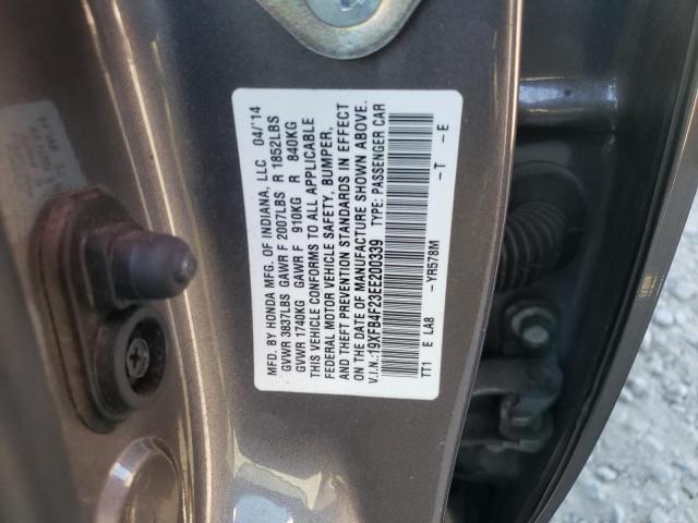 Photo 10 from auction – 2014 HONDA CIVIC HYBR with VIN 19XFB4F23EE200339