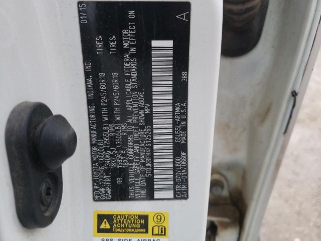 Photo 10 from auction – 2015 TOYOTA HIGHLANDER with VIN 5TDJKRFH4FS125265