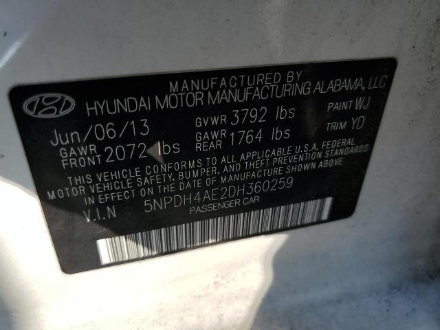 Photo 10 from auction – 2013 HYUNDAI ELANTRA GL with VIN 5NPDH4AE2DH360259