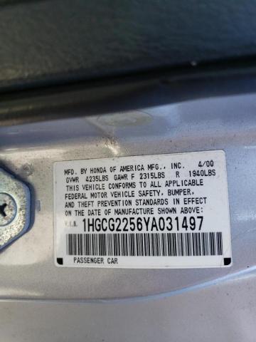 Photo 10 from auction – 2000 HONDA ACCORD EX with VIN 1HGCG2256YA031497