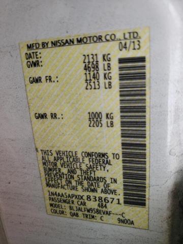 Photo 10 from auction – 2013 NISSAN MAXIMA S with VIN 1N4AA5APXDC838671