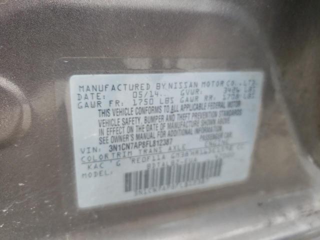Photo 10 from auction – 2015 NISSAN VERSA S with VIN 3N1CN7AP8FL812387