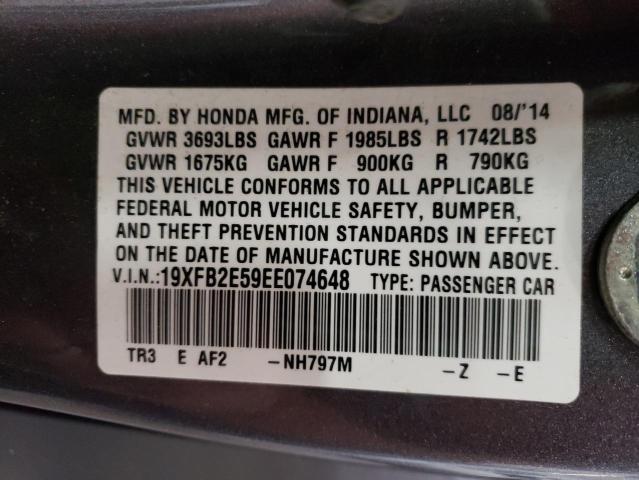 Photo 10 from auction – 2014 HONDA CIVIC LX with VIN 19XFB2E59EE074648