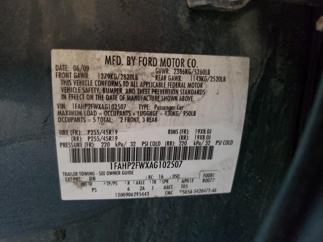 Photo 10 from auction – 2010 FORD TAURUS LIM with VIN 1FAHP2FWXAG102507